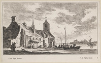 KG 05174
<br/>
Armoedige kloosterkerk aan een rivier
<br/>
<em>Visscher, Jan de (ca. 1636-na 1692)</em>